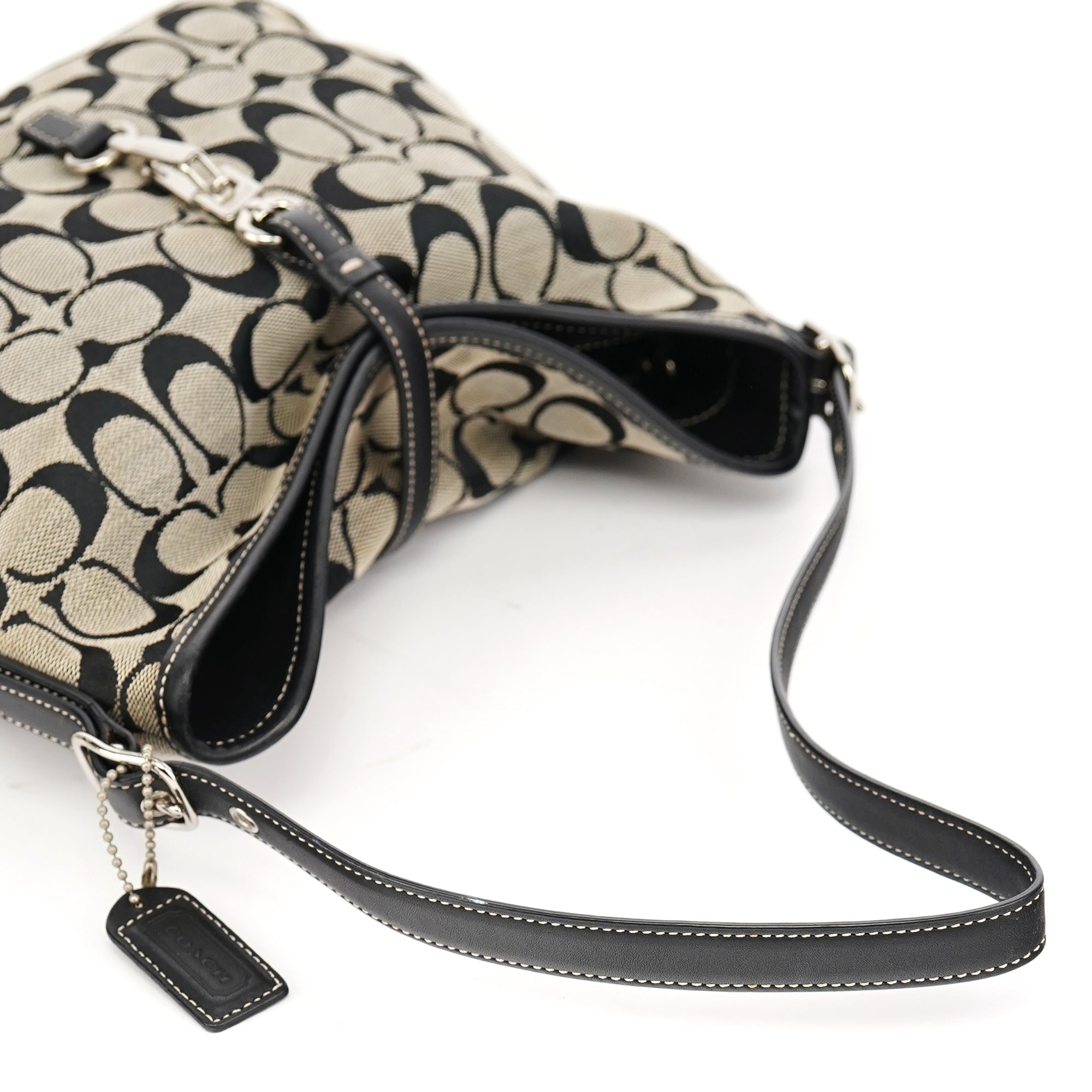 Coach 6845 Soho Schultertasche aus grauem Signature C Jacquard