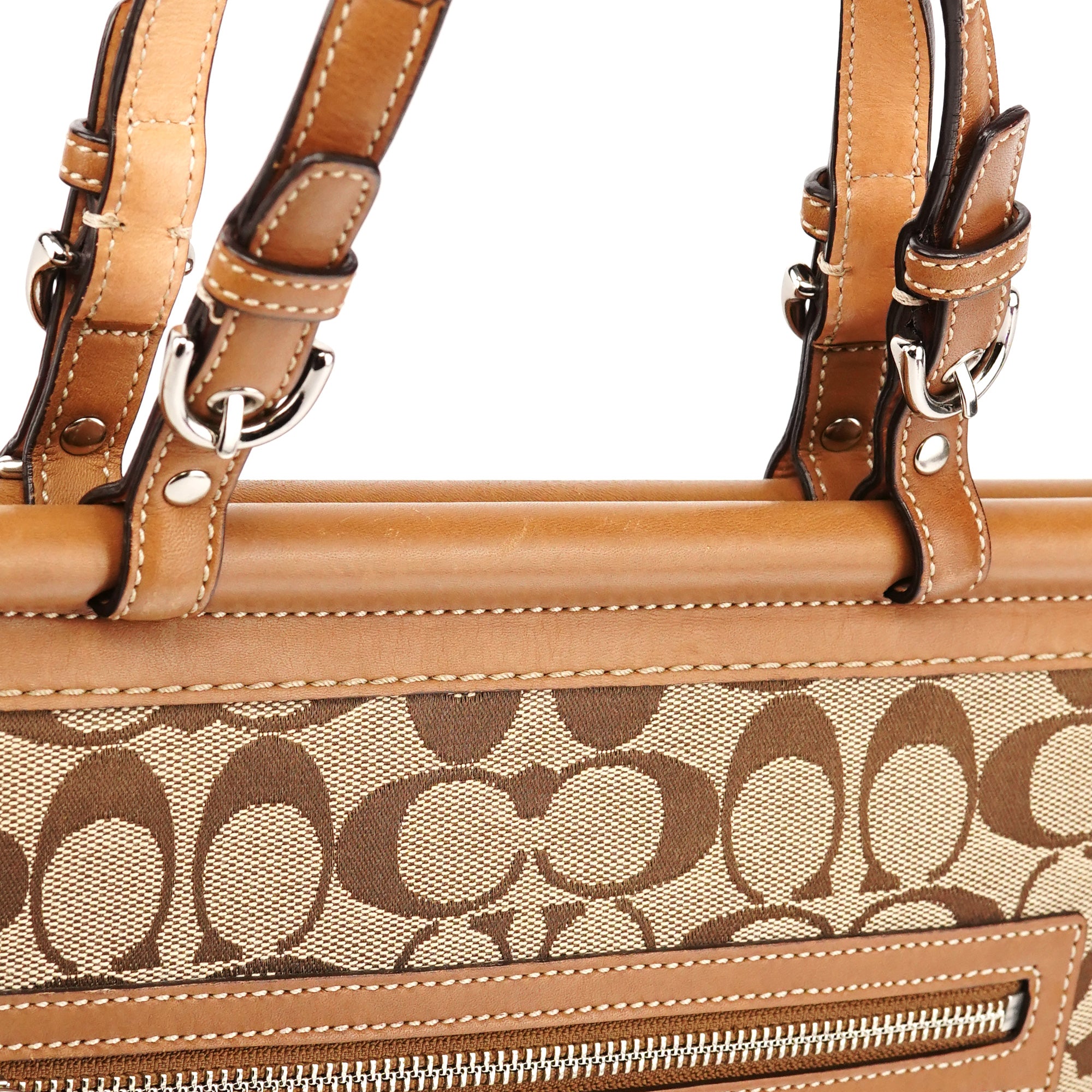Coach 6876 Soho håndtaske i beige Signature canvas
