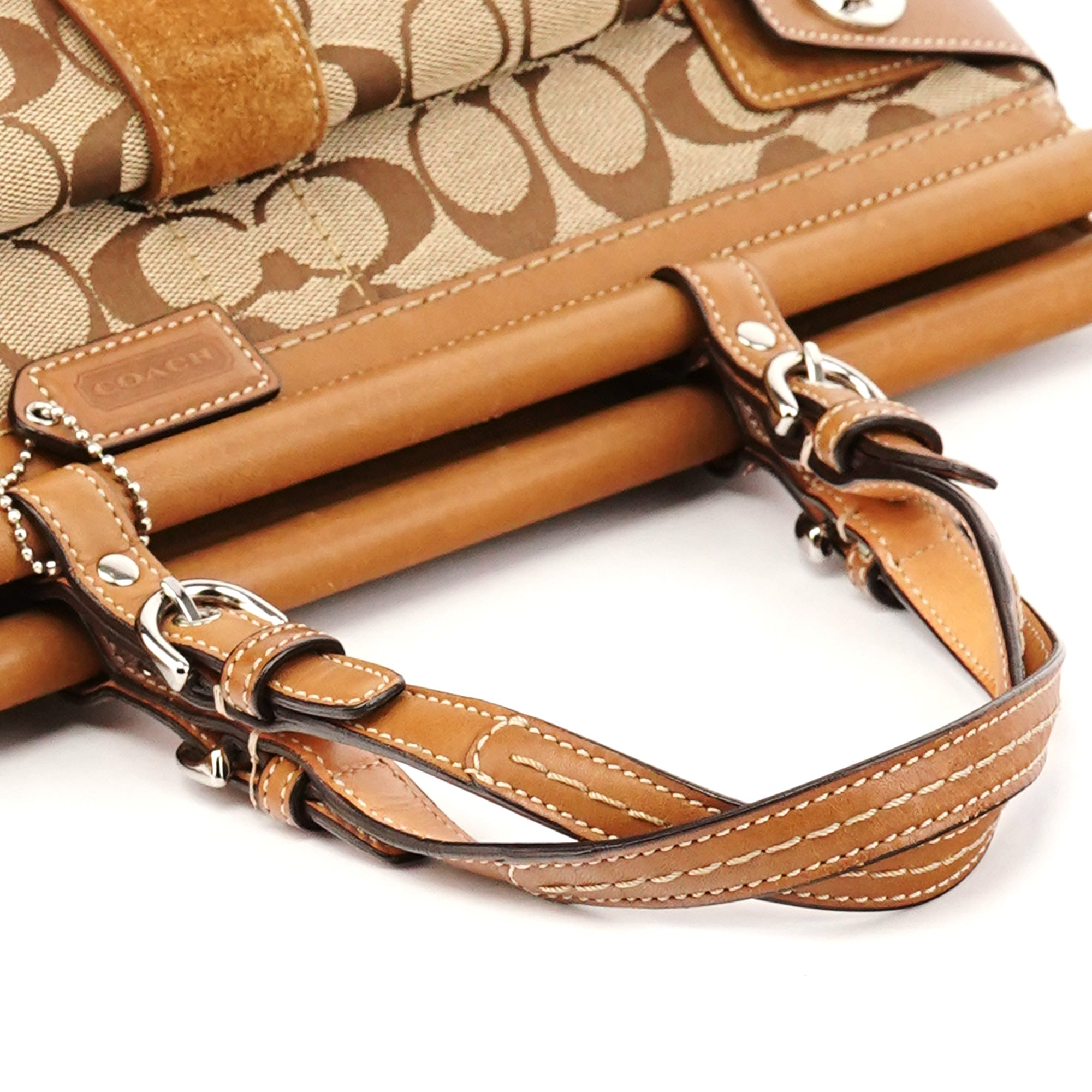 Coach 6876 Soho håndtaske i beige Signature canvas