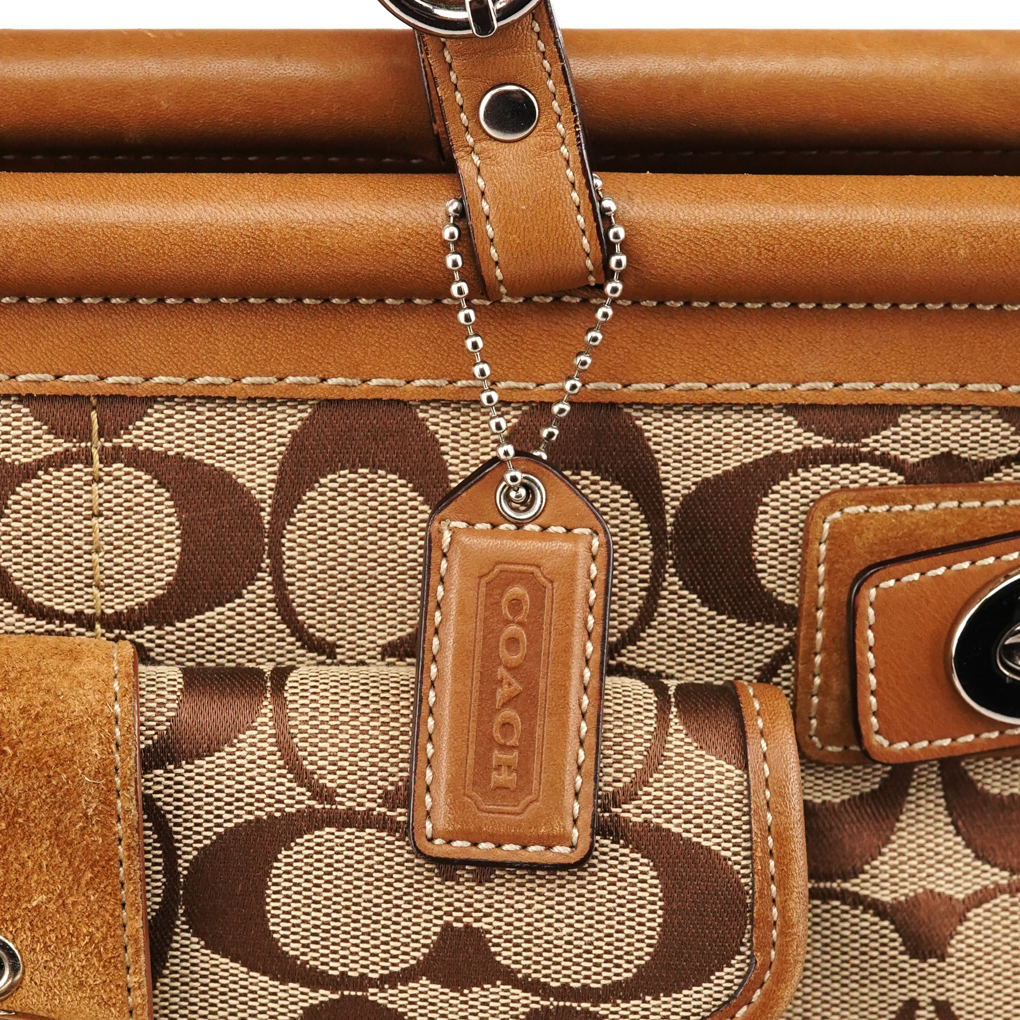 Coach 6876 Soho håndtaske i beige Signature canvas