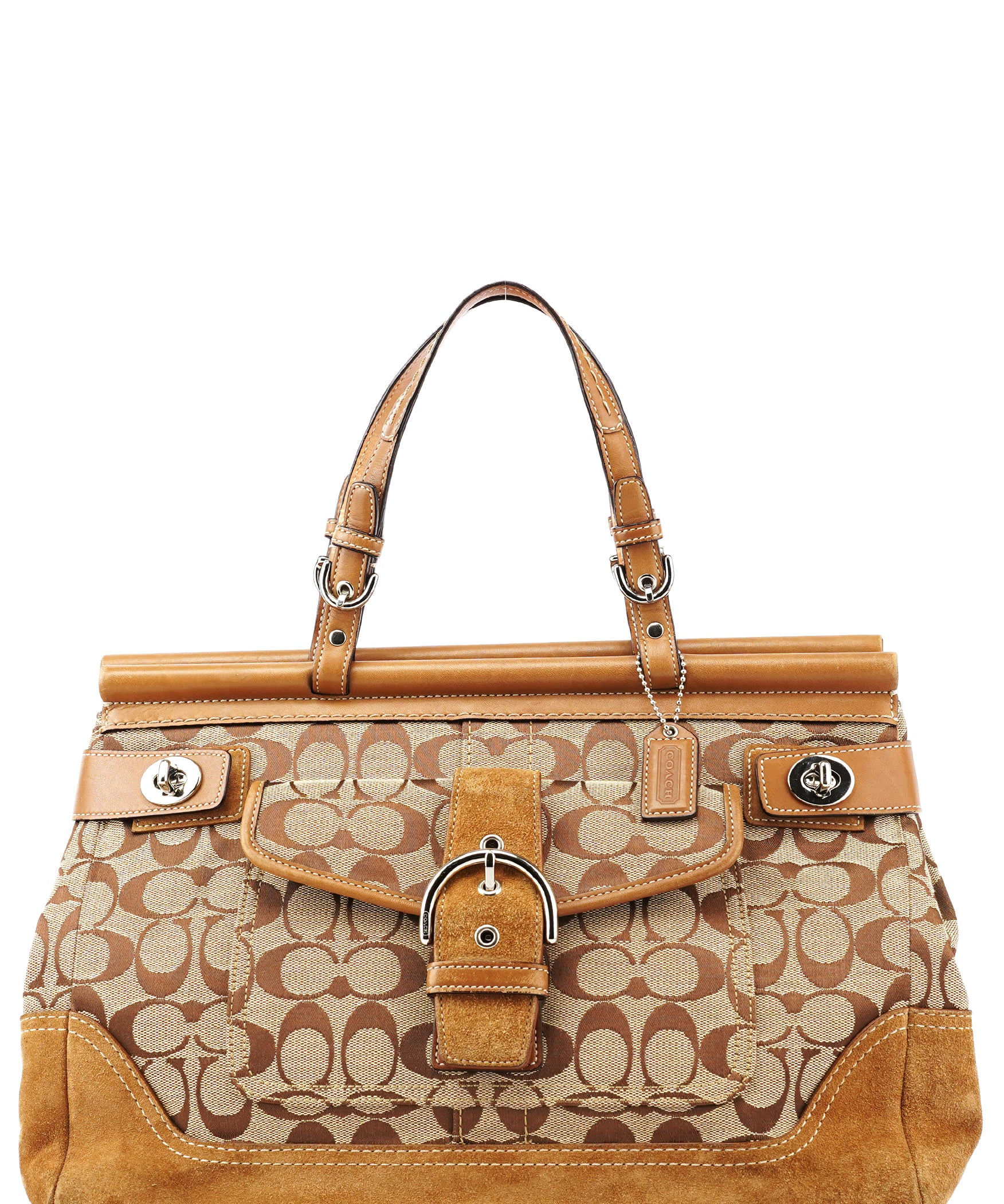 Coach 6876 Soho håndtaske i beige Signature canvas