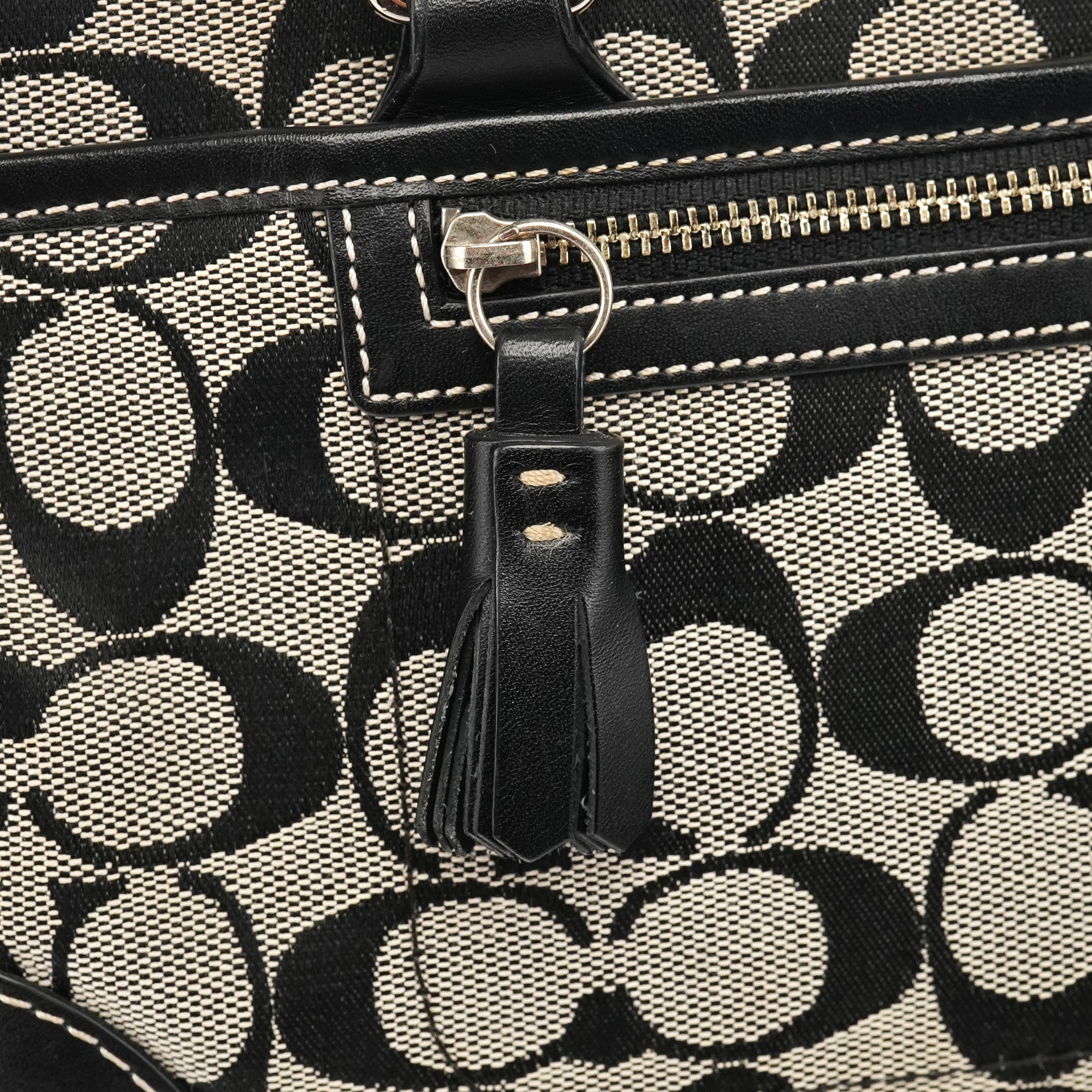 Coach 6928 Sac cabas en toile Signature grise et noire