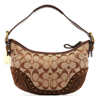 Coach 7057 Beige Brown Signature Soho Shoulder Bag