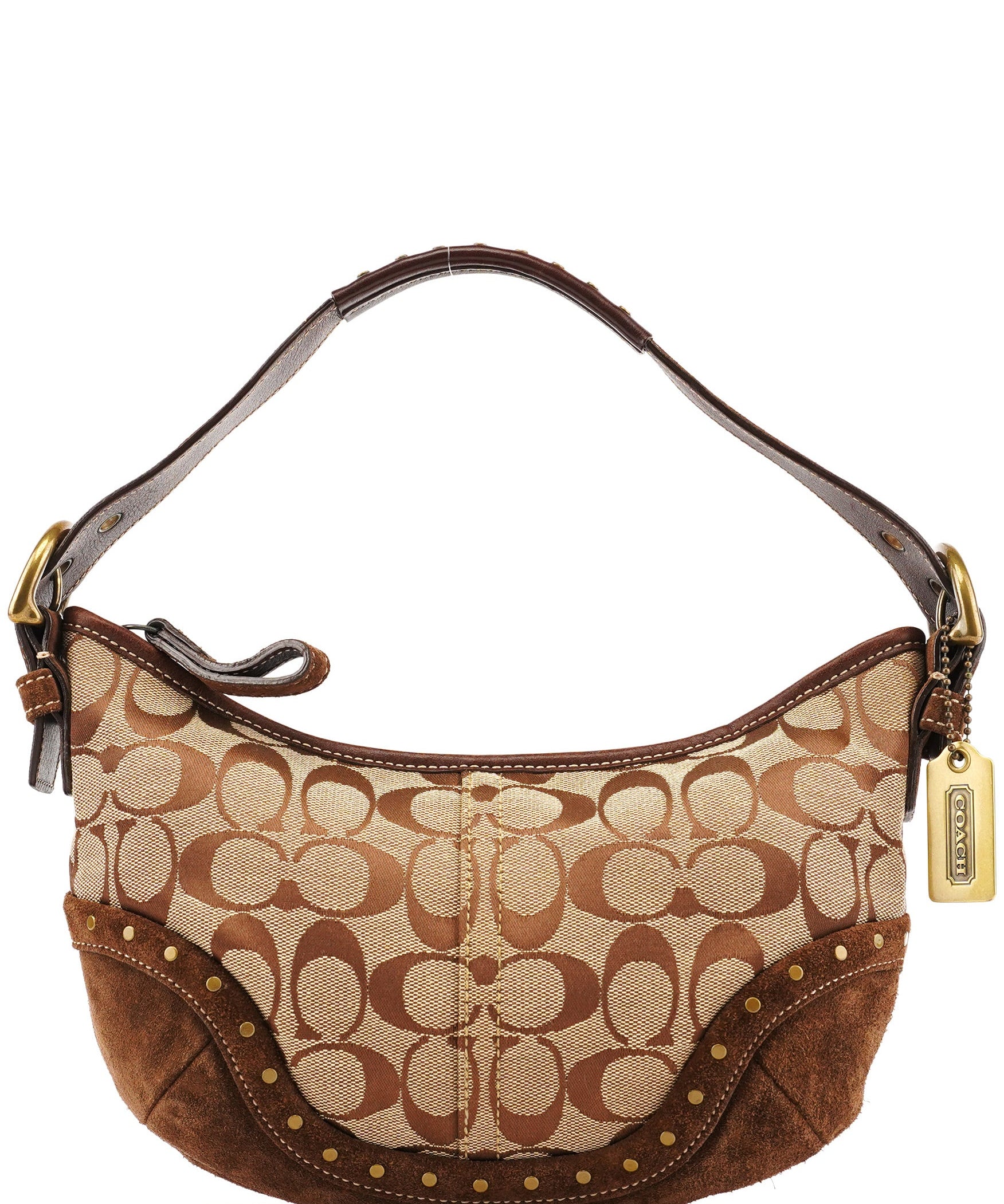 Coach 7057 Beige Brown Signature Soho Shoulder Bag