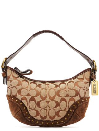 Coach 7057 Beige Brown Signature Soho Shoulder Bag