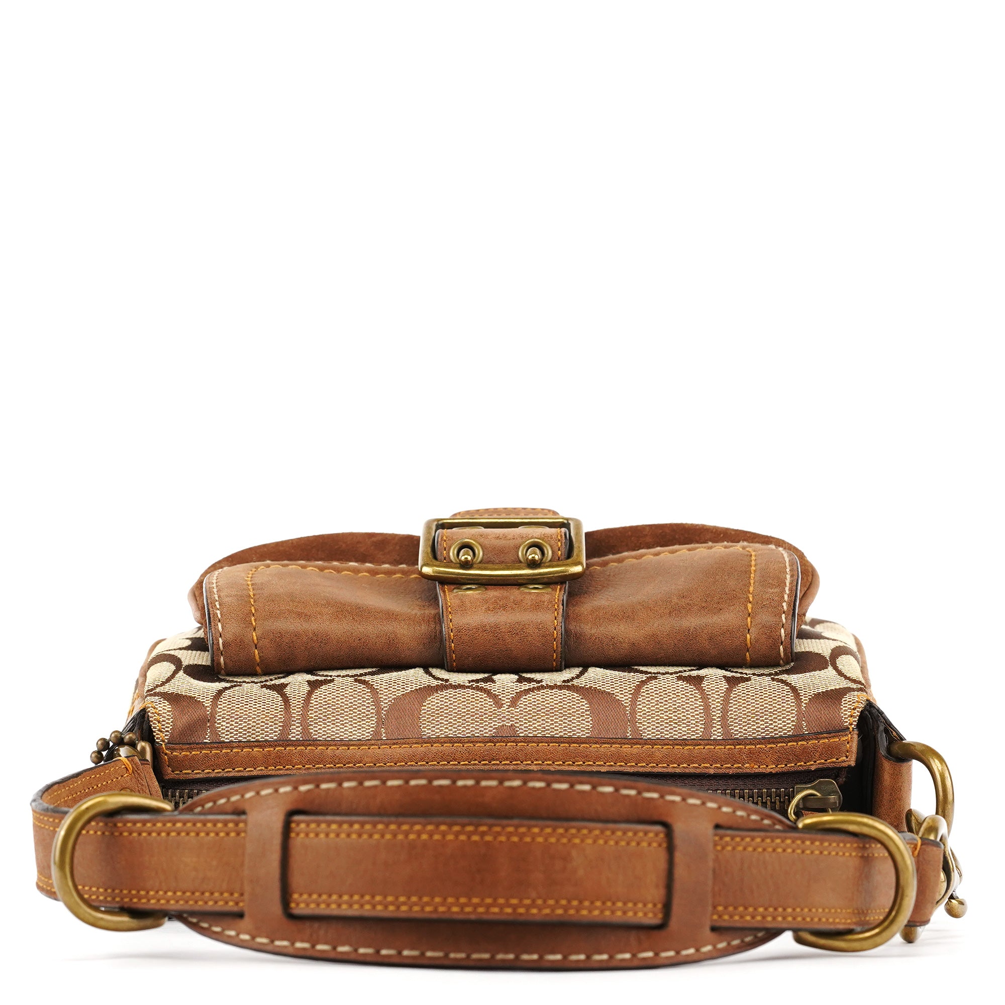 Coach 7061 Sac porté épaule Soho en toile Signature beige et marron