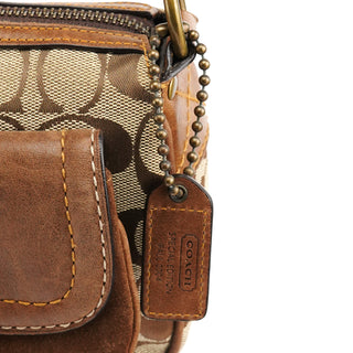Coach 7061 Beige Brown Signature Soho Shoulder Bag