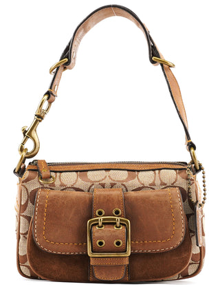 Coach 7061 Beige Brown Signature Soho Shoulder Bag