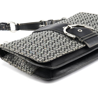 Coach 7076 Grey Black Signature Soho Top Handle Bag