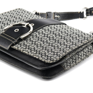 Coach 7076 Grey Black Signature Soho Top Handle Bag