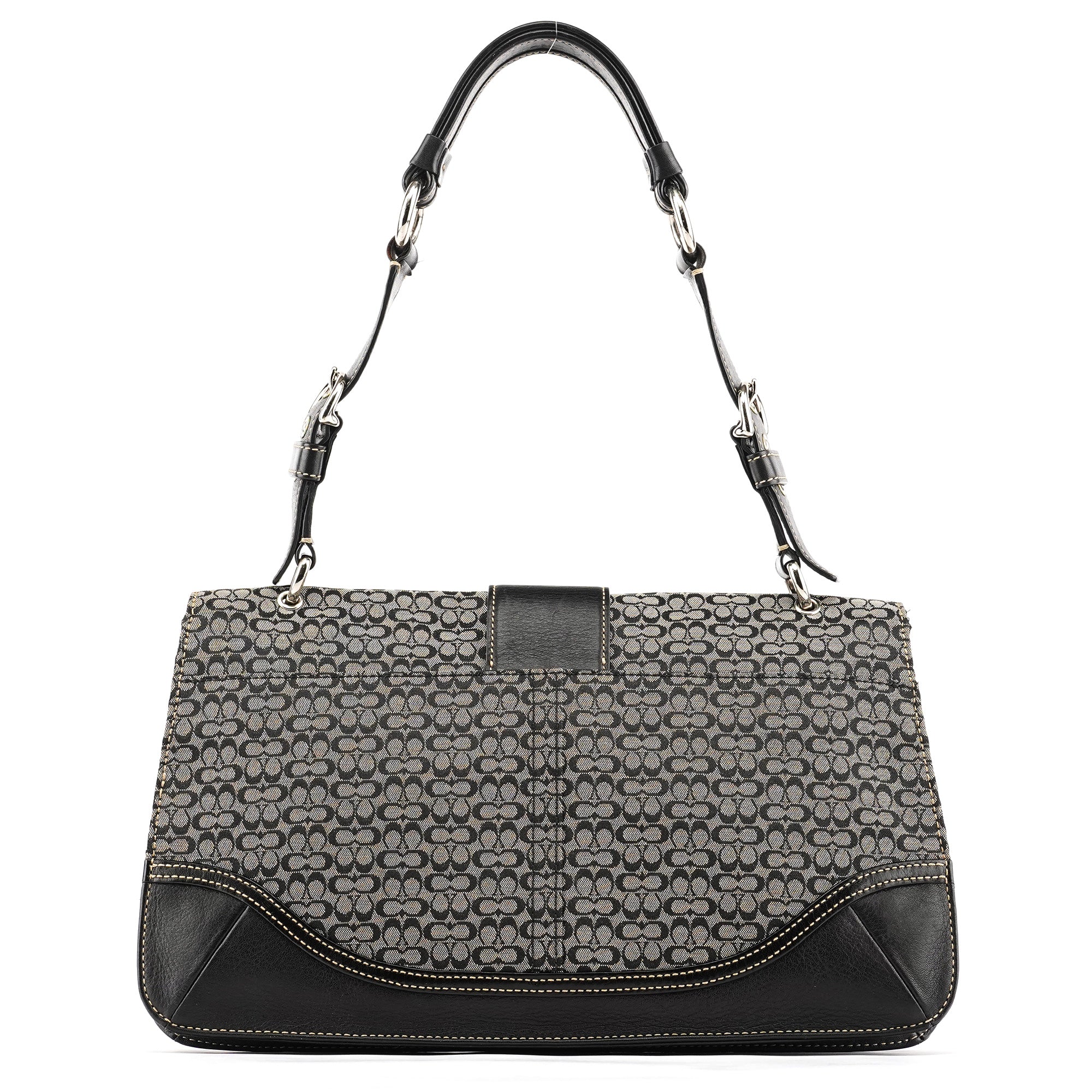 Coach 7076 Soho Henkeltasche aus Signature Canvas in Grau und Schwarz