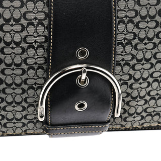 Coach 7076 Grey Black Signature Soho Top Handle Bag