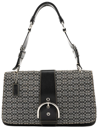 Coach 7076 Grey Black Signature Soho Top Handle Bag