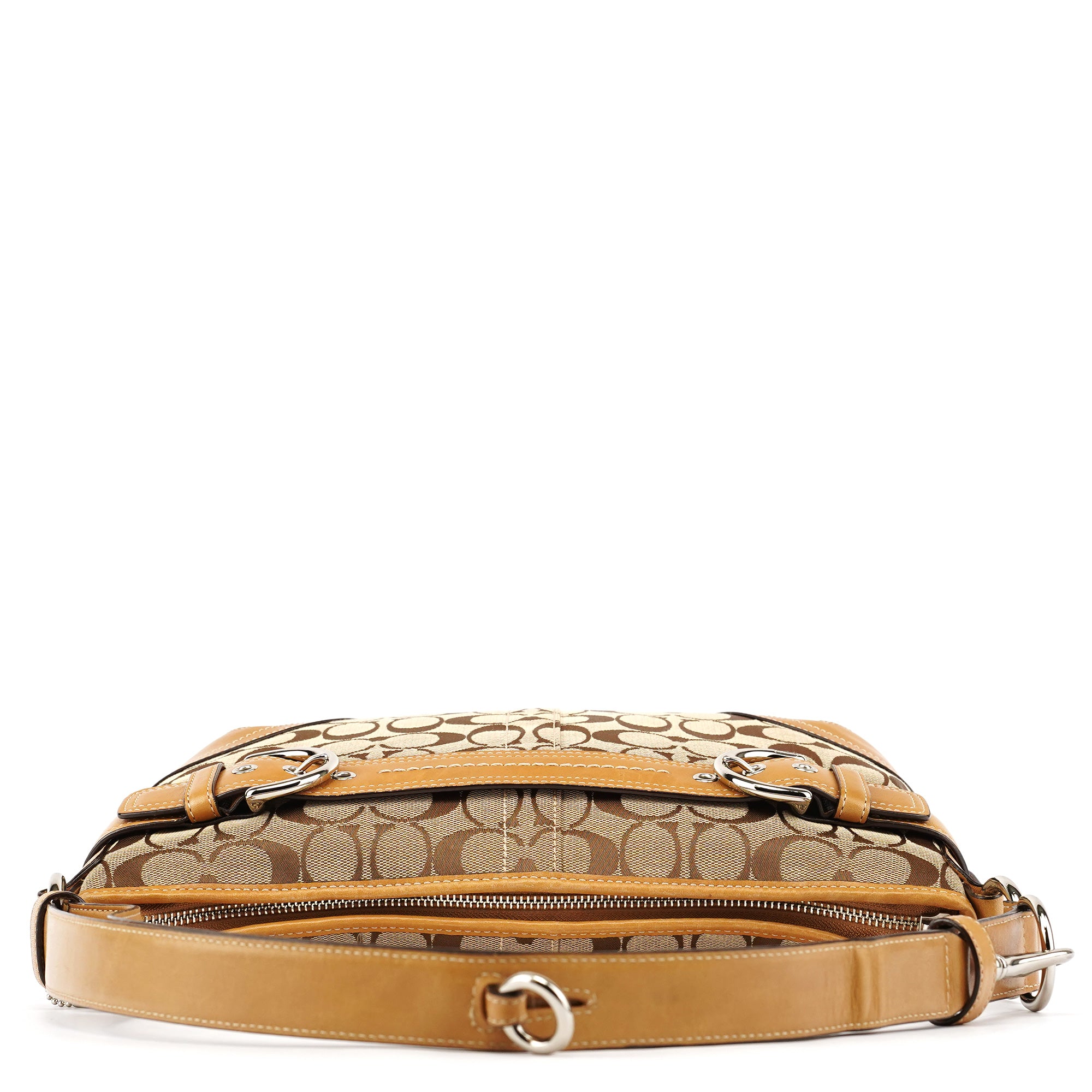Coach 7077 Sac porté épaule Soho en toile Signature beige