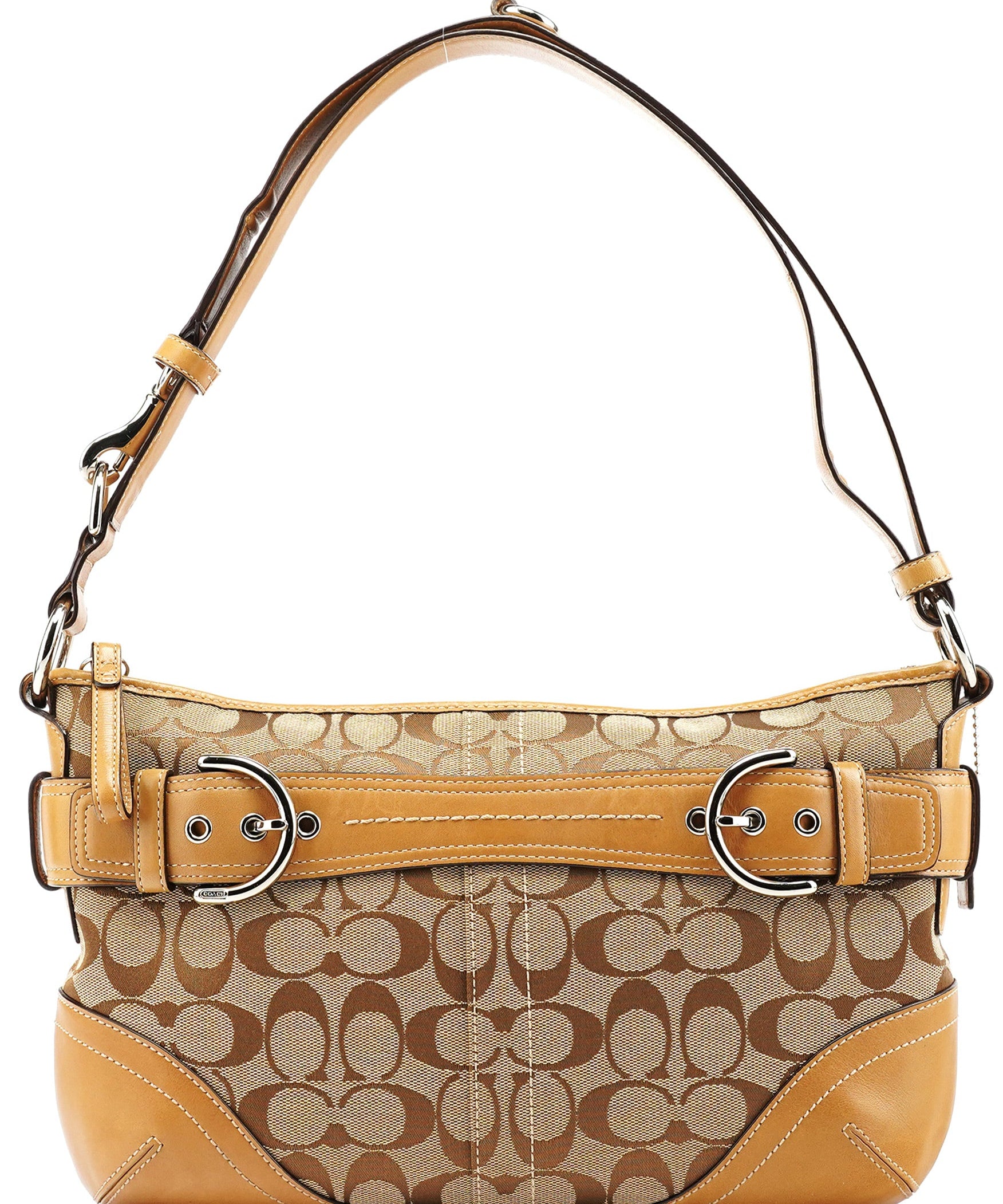 Coach 7077 Beige Signature Soho Shoulder Bag
