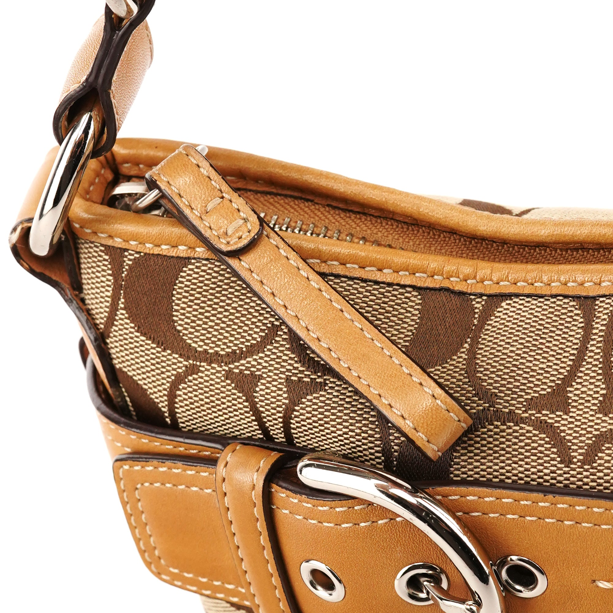 Coach 7077 Beige Tan Signature Soho 2-Way Bag
