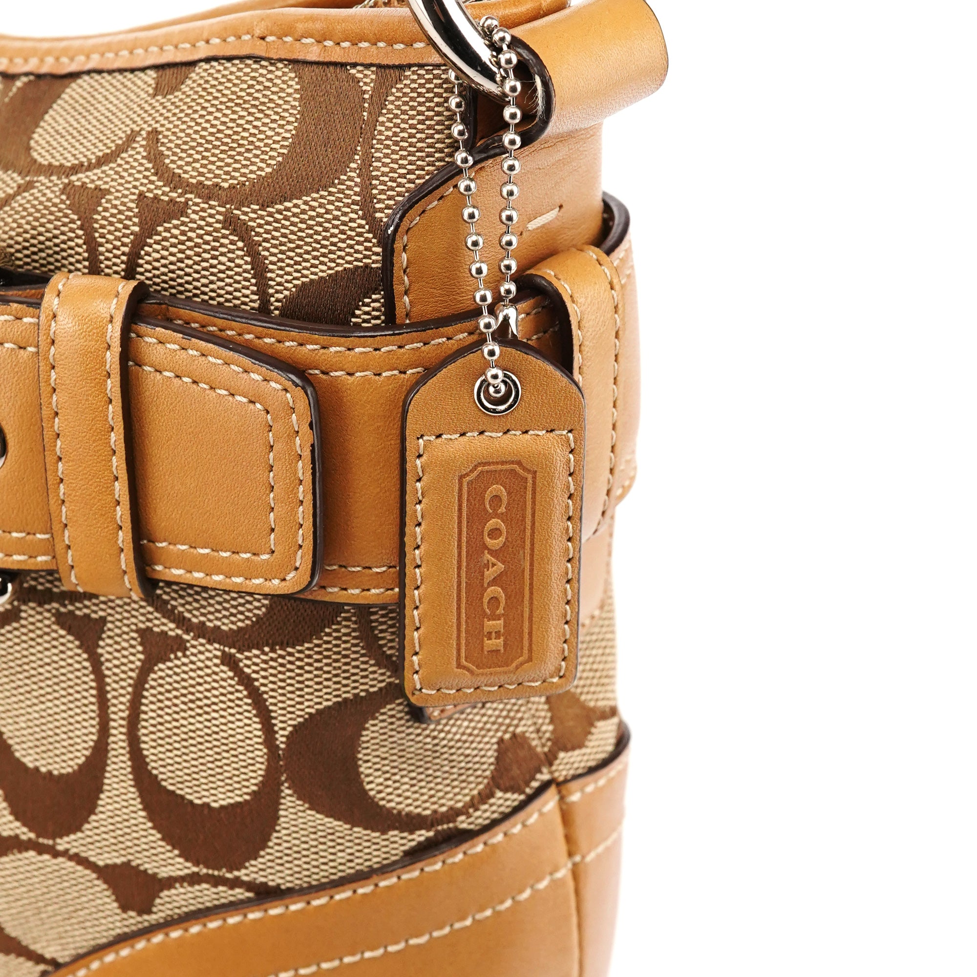 Coach 7077 Beige Tan Signature Soho 2-Way Bag
