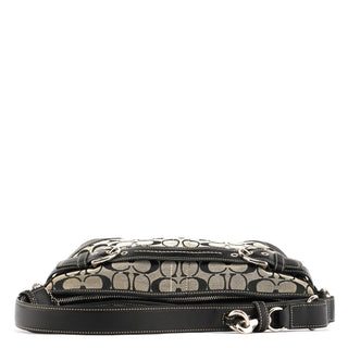 Coach 7077 Grey Black Signature 2-Way Shoulder Bag