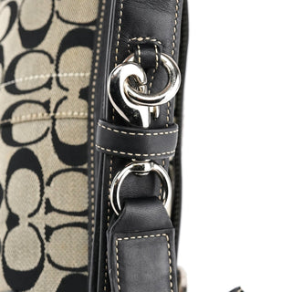 Coach 7077 Grey Black Signature 2-Way Shoulder Bag
