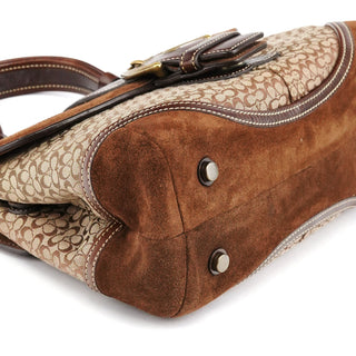 Coach 7078 Beige Brown Suede Soho Bag