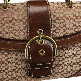 Coach 7078 Beige Brown Suede Soho Bag