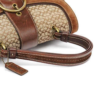Coach 7078 Beige Brown Suede Soho Top Handle Bag