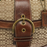 Coach 7078 Beige Brown Suede Soho Top Handle Bag
