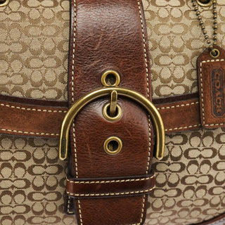 Coach 7078 Beige Brown Suede Soho Top Handle Bag