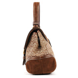 Coach 7078 Beige Brown Suede Soho Top Handle Bag