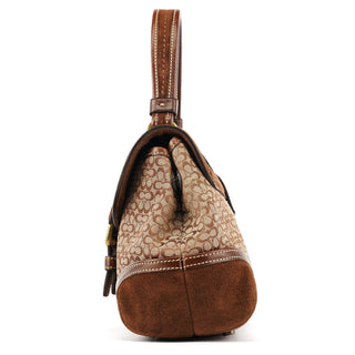 Coach 7078 Beige Brown Suede Soho Top Handle Bag