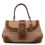 Coach 7078 Beige Brown Suede Soho Top Handle Bag