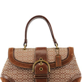 Coach 7078 Beige Brown Suede Soho Top Handle Bag