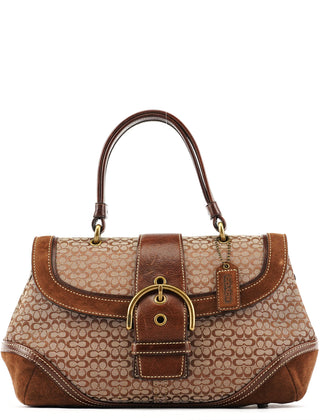 Coach 7078 Beige Brown Suede Soho Top Handle Bag
