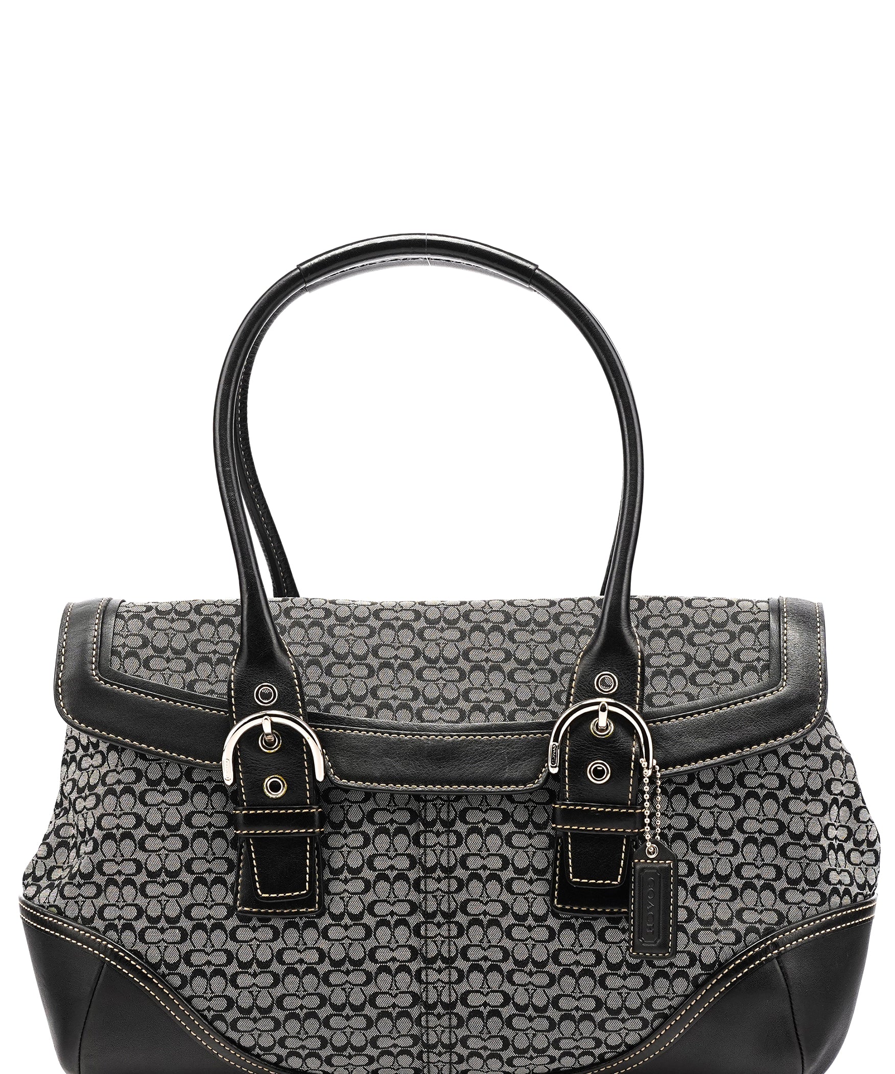 Coach 7080 Grey Black Signature Soho Tote Bag