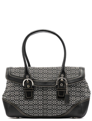 Coach 7080 Grey Black Signature Soho Tote Bag
