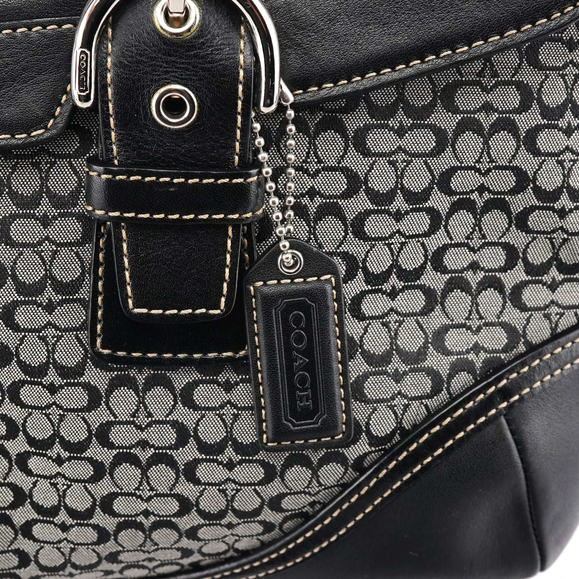Coach 7080 Grey Black Signature Soho Tote Bag