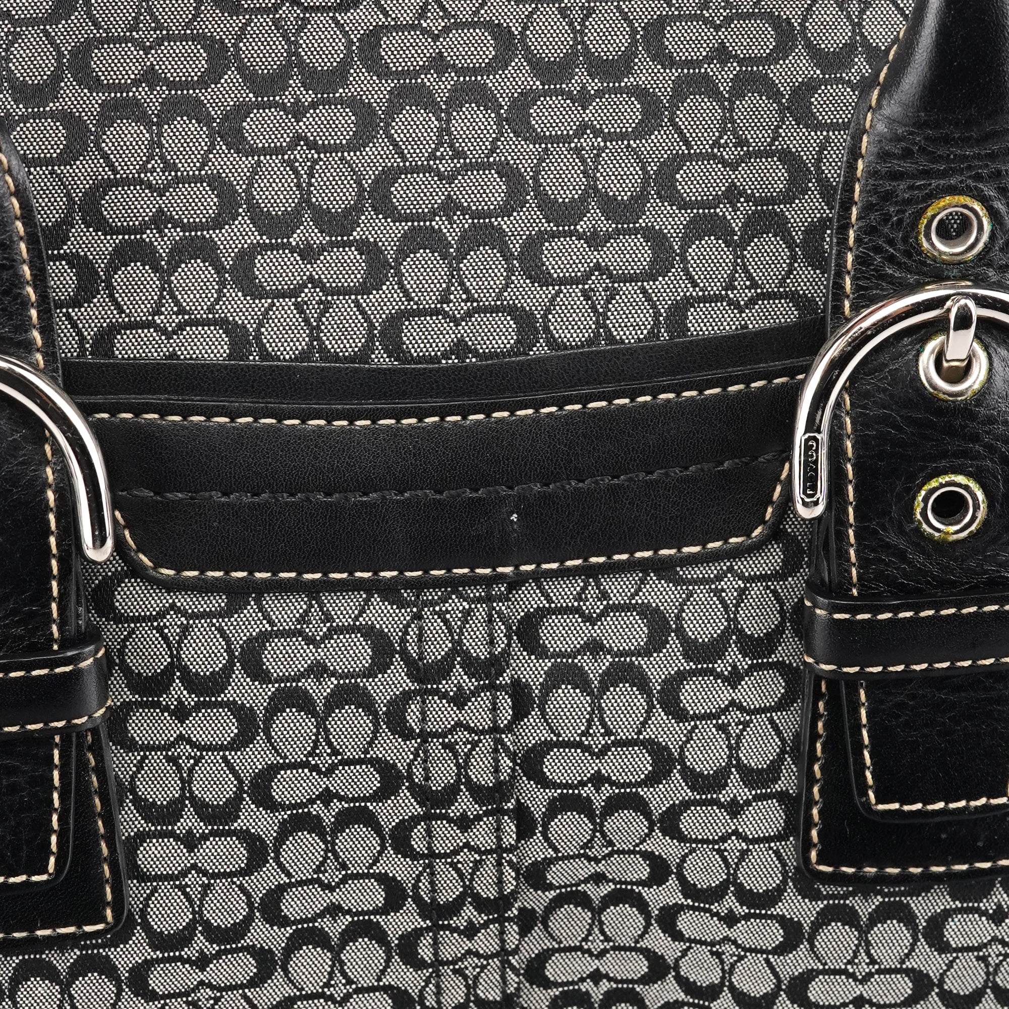 Coach 7080 Grey Black Signature Soho Tote Bag