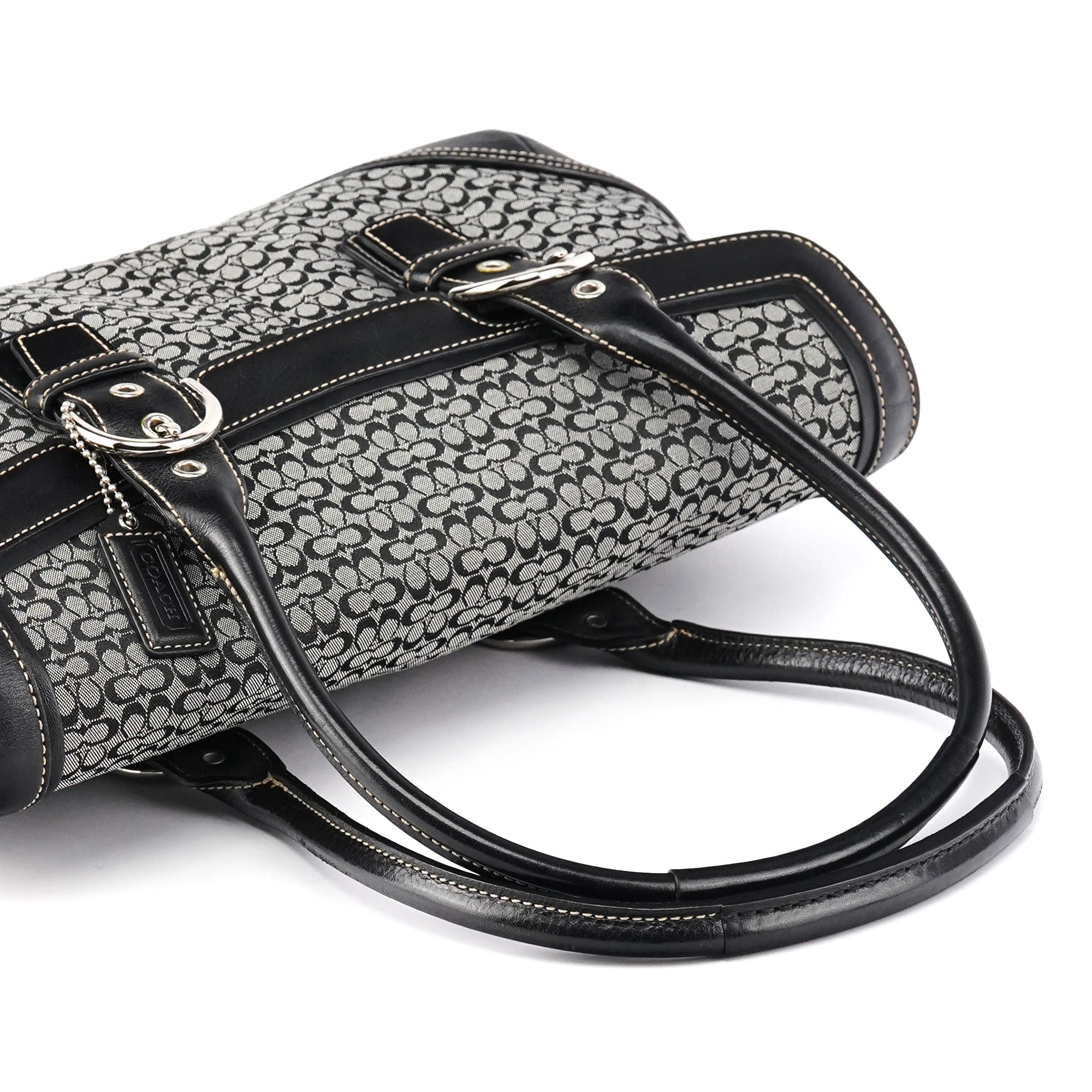 Coach 7080 Grey Black Signature Soho Tote Bag