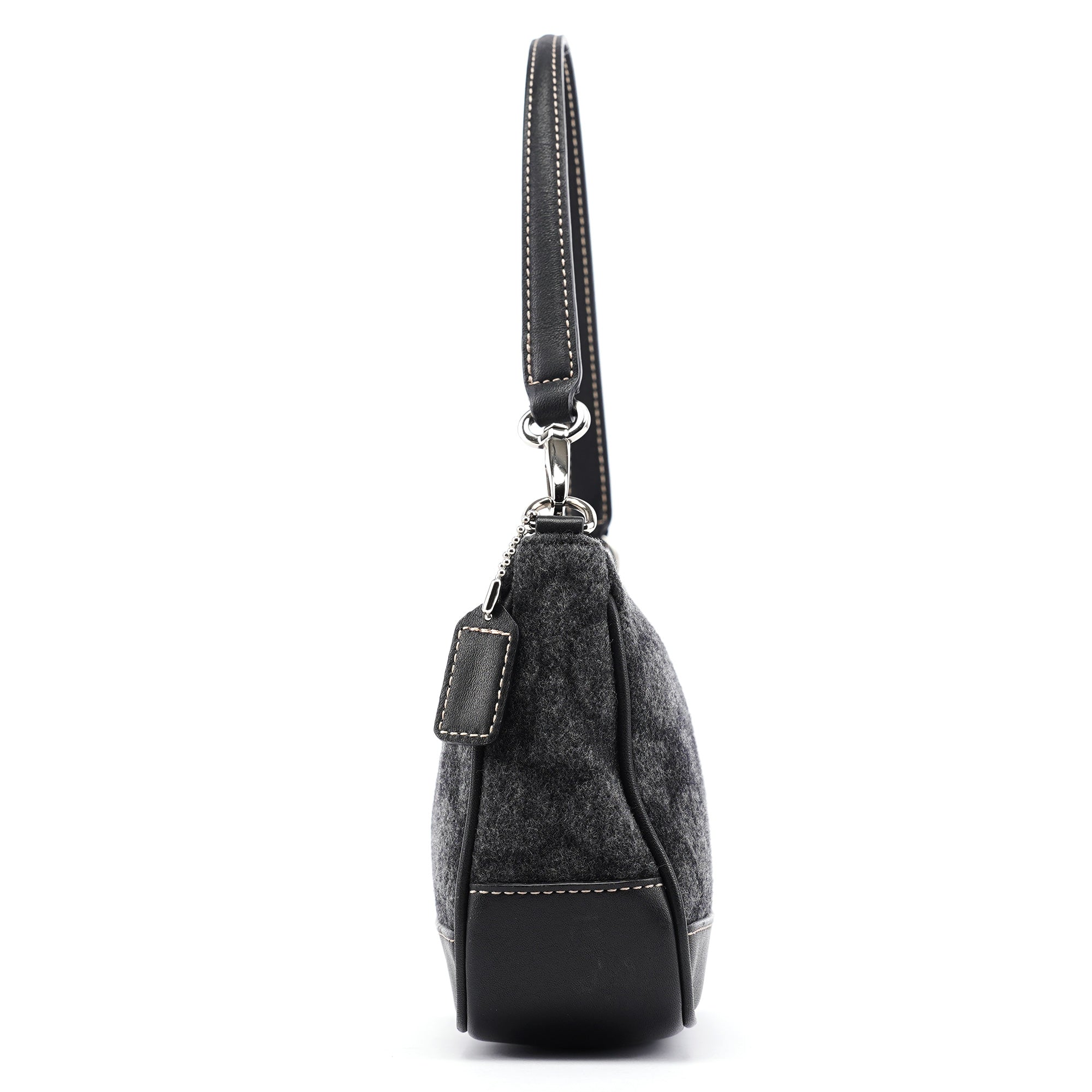 Coach 7720 Grey Wool Demi Shoulder Bag