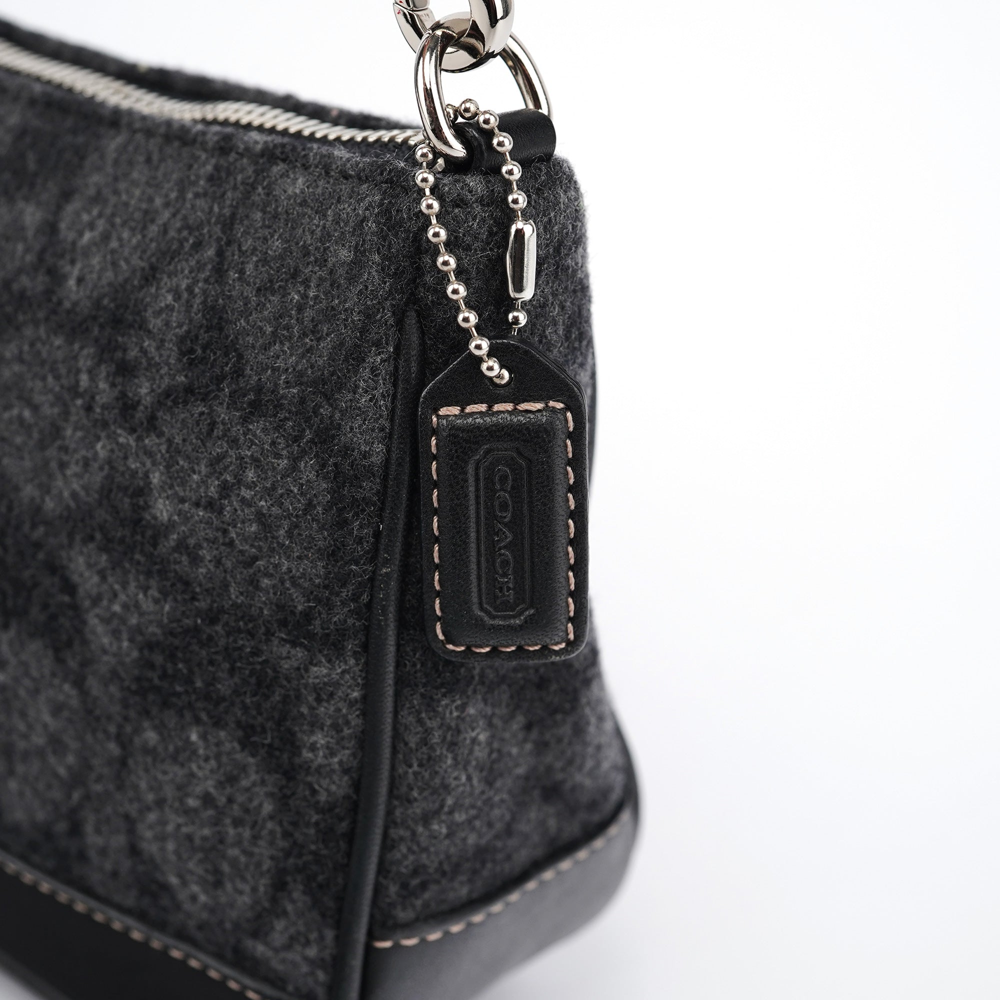 Coach 7720 Grey Wool Demi Shoulder Bag