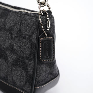 Coach 7720 Grey Wool Demi Shoulder Bag