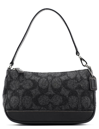 Coach 7720 Grey Wool Demi Shoulder Bag