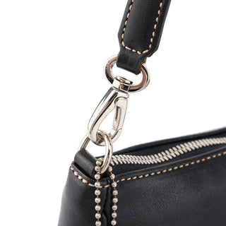 Coach 7785 Black Leather Signature Demi Shoulder Bag