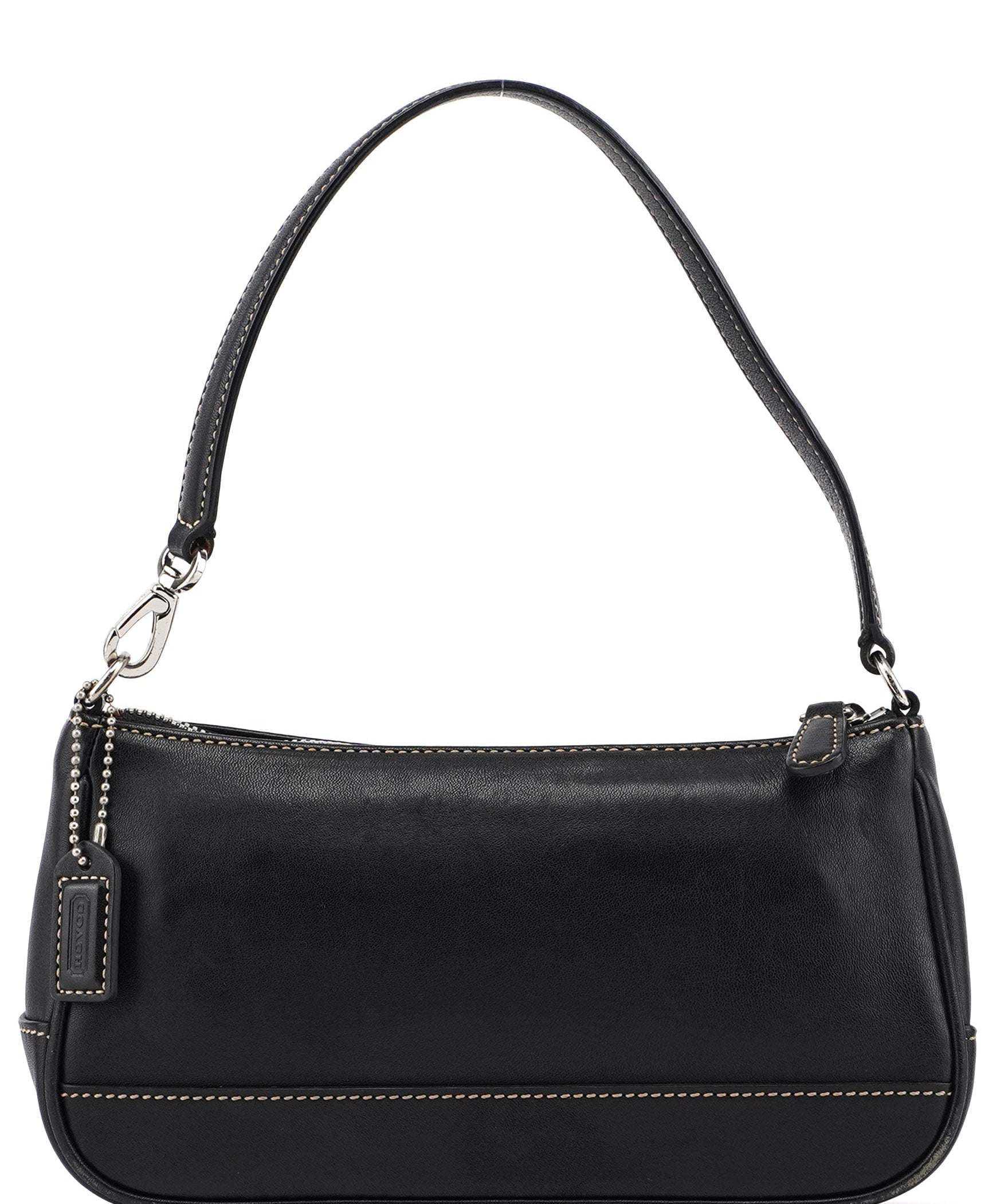 Coach 7785 Black Leather Signature Demi Shoulder Bag