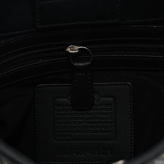 Coach 8121 Grey Herringbone Wool Shoulder Bag