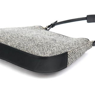 Coach 8121 Grey Herringbone Wool Shoulder Bag