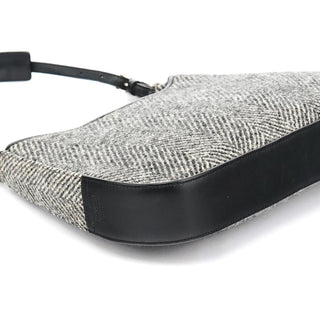 Coach 8121 Grey Herringbone Wool Shoulder Bag