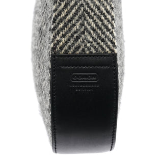 Coach 8121 Grey Herringbone Wool Shoulder Bag