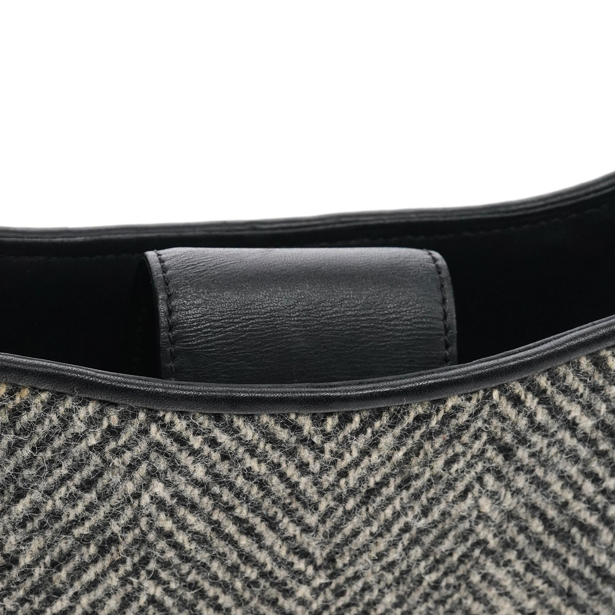 Coach 8121 Grey Herringbone Wool Shoulder Bag