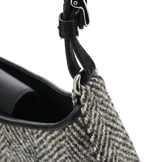 Coach 8121 Grey Herringbone Wool Shoulder Bag